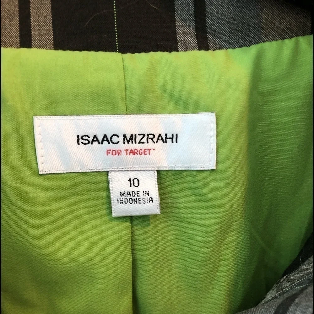 Isaac Mizrahi For Target Plaid Pleated Blazer Jacket